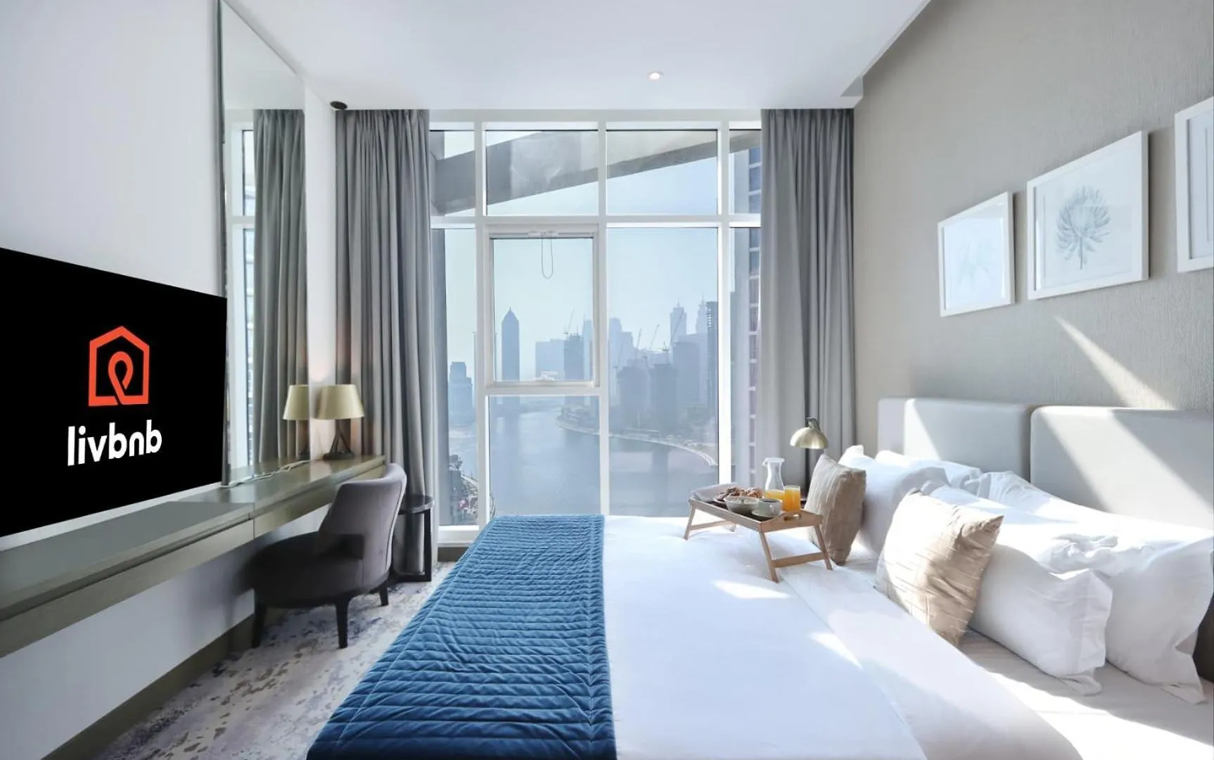Livbnb - Classy Studio W Panoramic Dubai Canal Vie アパート