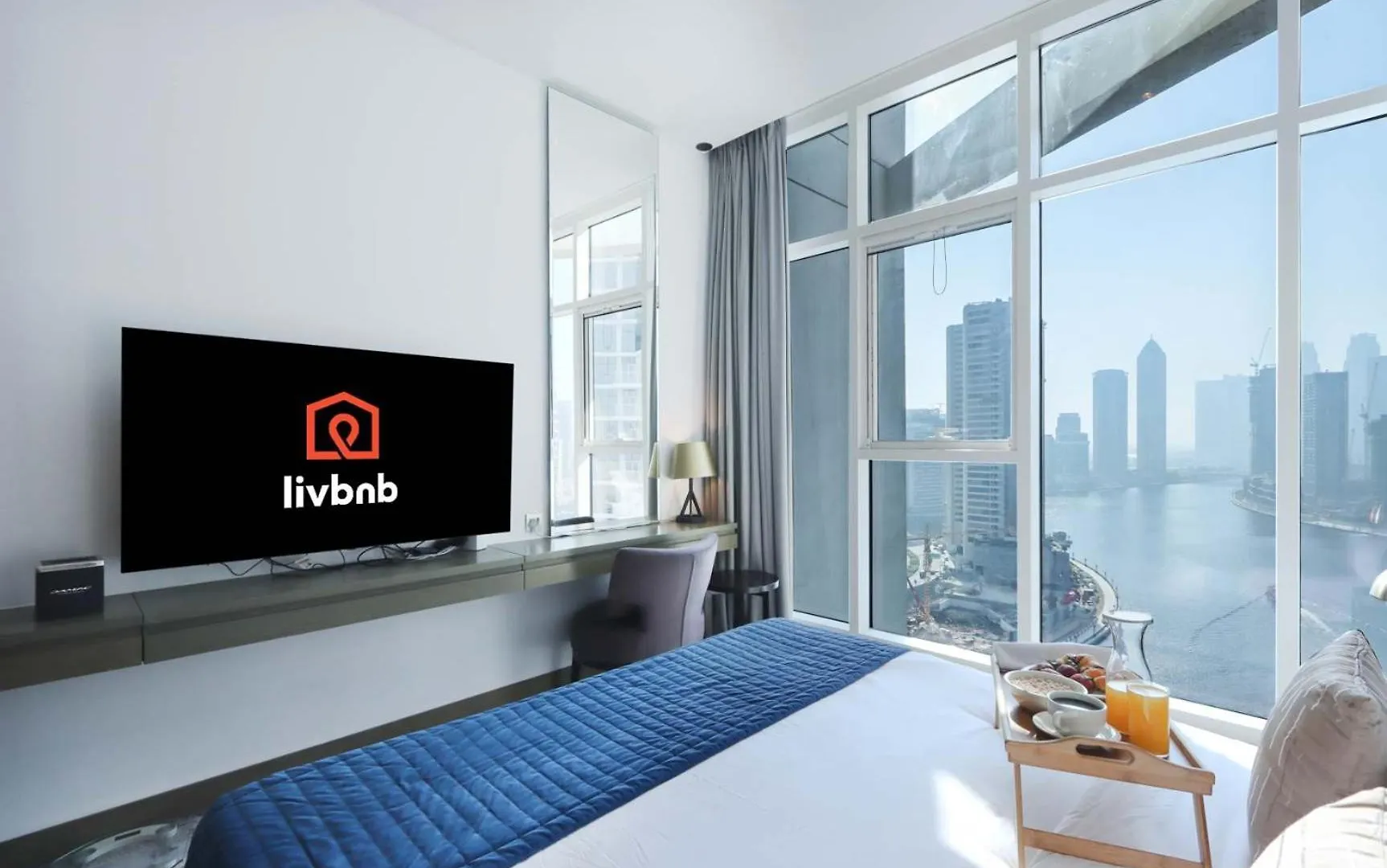 Livbnb - Classy Studio W Panoramic Dubai Canal Vie